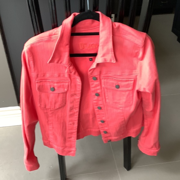 Jean jacket - coral / pink. - Picture 6 of 11